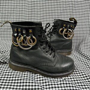 Dr Martens Felder X Felder Rare Black Ring Pierced 1460 Pascal Boot Women's 8